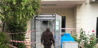 Masat ndaj COVID-19/ Tunel dezinfektues në Prokurorinë e Tiranës