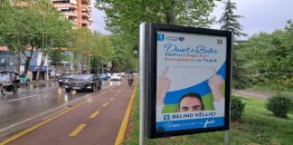 Belind Këlliçi poster me gishtat e mesit, Linja e Këshillimit për Gra dhe Vajza: Thirrje për heqjen menjëherë të tyre