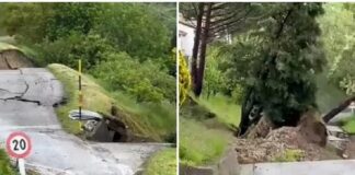 Përmbytje apokaliptike në Itali, rrëshqitja e dheut merr me “vete” rrugën