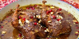 Mish pule me shegë dhe arra, tava e shijshme e dimrit