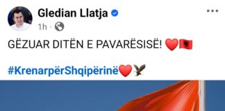28 Nëntori, kryebashkiaku Gledian Llatja uron shqiptarët: Gëzuar Ditën e Pavarësisë