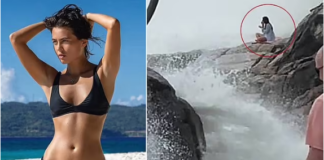 Momentet e fundit të aktores që meditonte mbi shkëmbinj, para se të përfshihej nga dallgët në bregdetin e Tailandës (fotot)