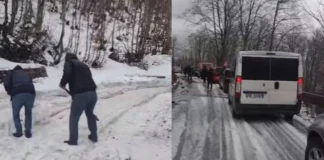 Bora bllokon rrugën e Thethit, automjetet ngecin në rrugë