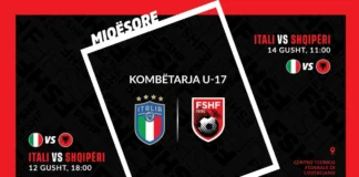 Kombëtarja U-17 zyrtarizon dy ndeshje miqësore me Italinë