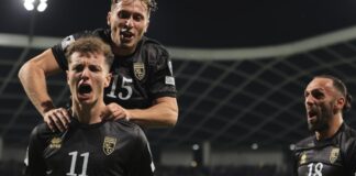 Tjetër mbrëmje historike për shqiptarët, Kosova mund Slloveninë dhe i bashkohet Shqipërisë në play off-in e Botërorit (Video)