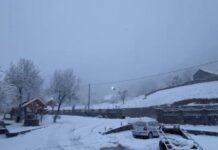 Peizazh i bukur dimëror, reshjet e dëborës “pushtojnë” pikën turistike të Lëpushës