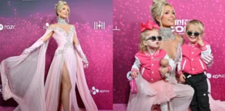 Foto/ Paris Hilton ‘një princeshë’ nga koka te këmbët në tapetin e kuq, fëmijët nuk mbeten pas