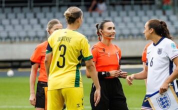 Emanuela Rusta arbitron ndeshjen Angli-Ukrainë