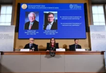 STOKHOLM – Michael Woodford dhe Robert Hall marrin çmimin Nobel në Ekonomi